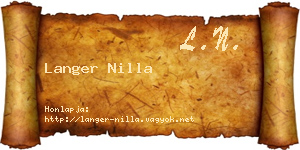 Langer Nilla névjegykártya